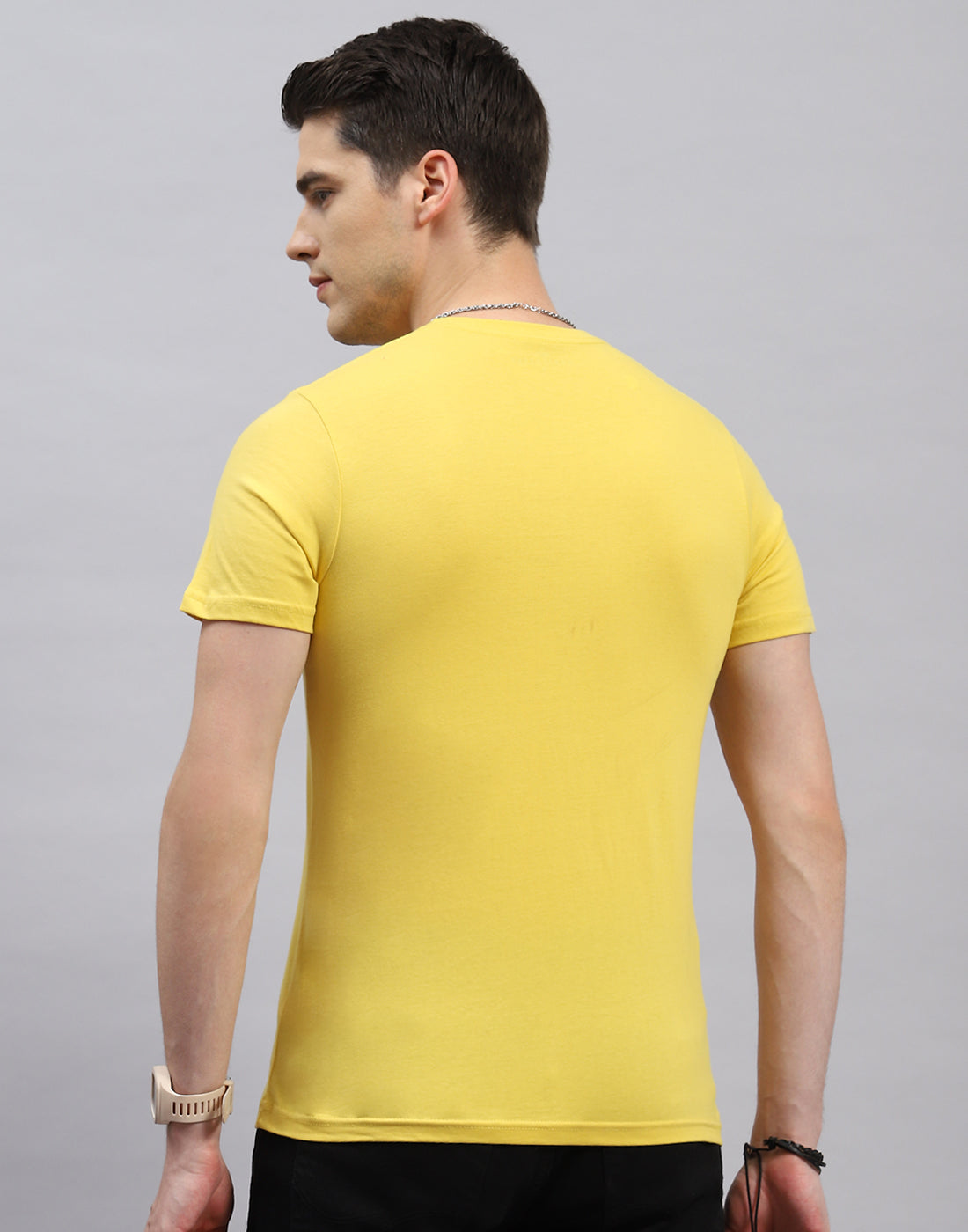 Men Green. Pink & Yellow Solid Round Neck Half Sleeve T-Shirt (Pack of 3)