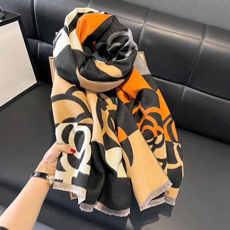 Women's Casual Vintage Style Classic Style Printing Polyester Scarf Shawl
