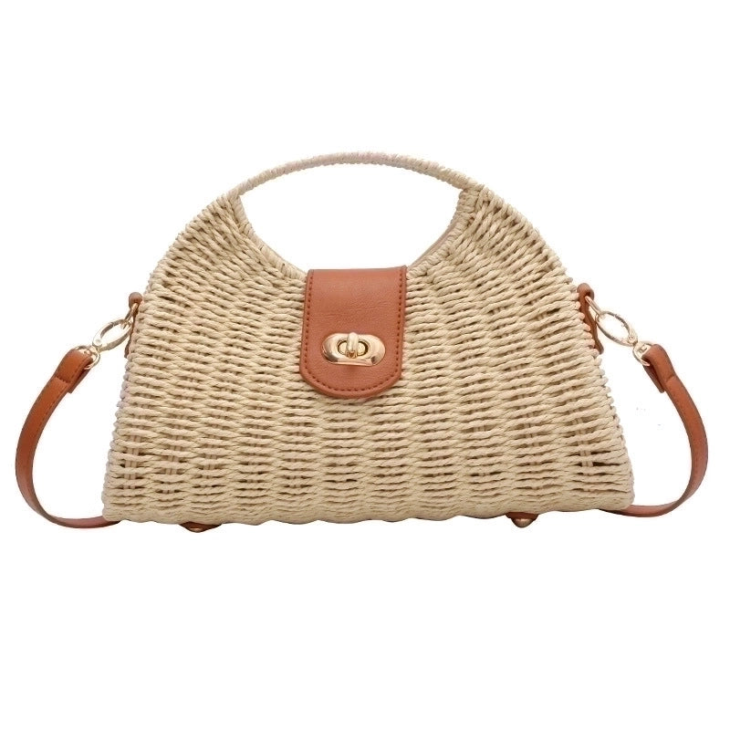 Women's Medium Summer Straw Fashion Handbag
