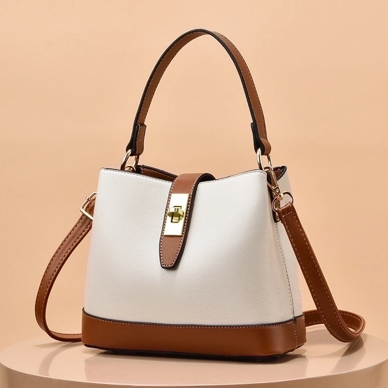 Women's Medium All Seasons Pu Leather Elegant Bucket Bag