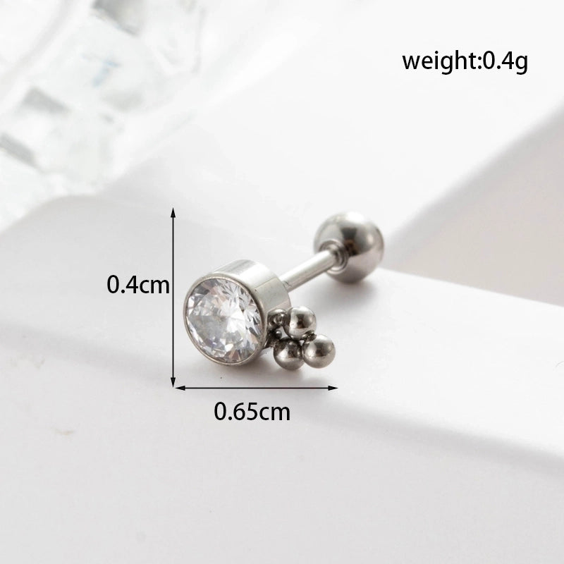 Ear Cartilage Rings & Studs Geometric 316L Stainless Steel  Plating