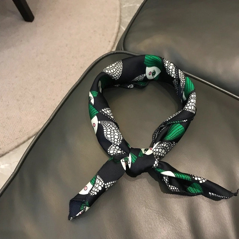 Women's Minimalist Color Block Polyester Silk Scarf