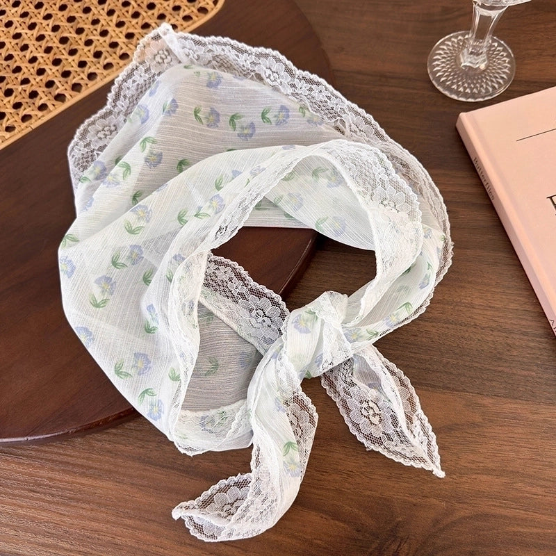 Women's Romantic Pastoral Color Block Lace Eaveless Beanie Hat