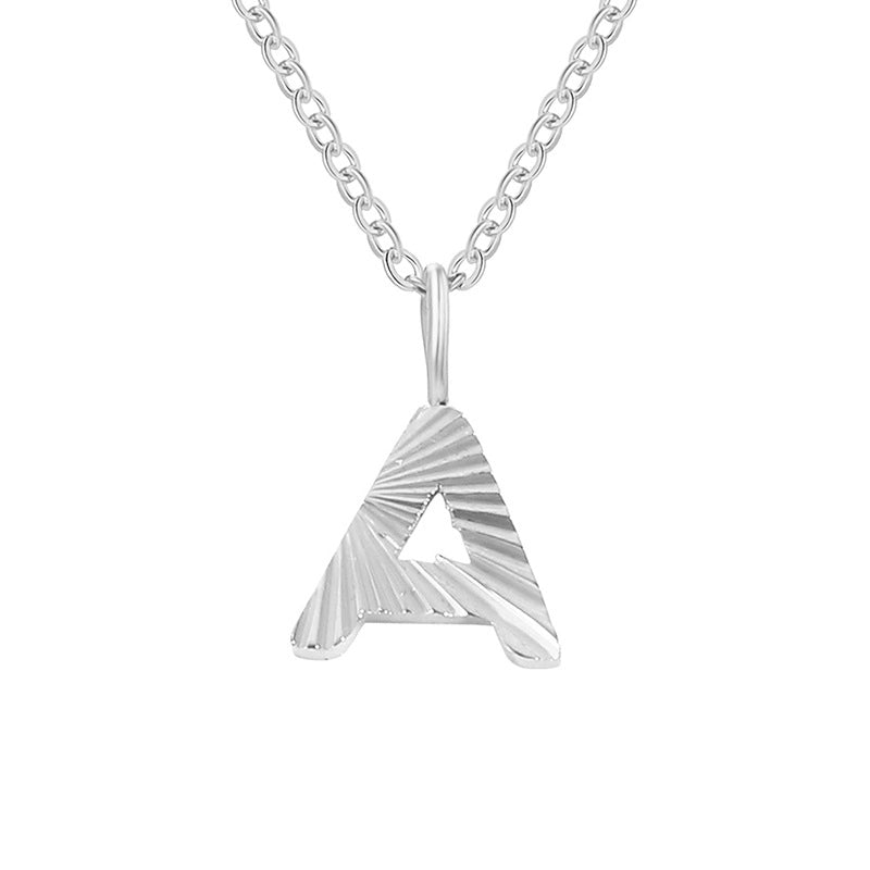 Minimalist Letter Stainless Steel Pendant Necklace In Bulk