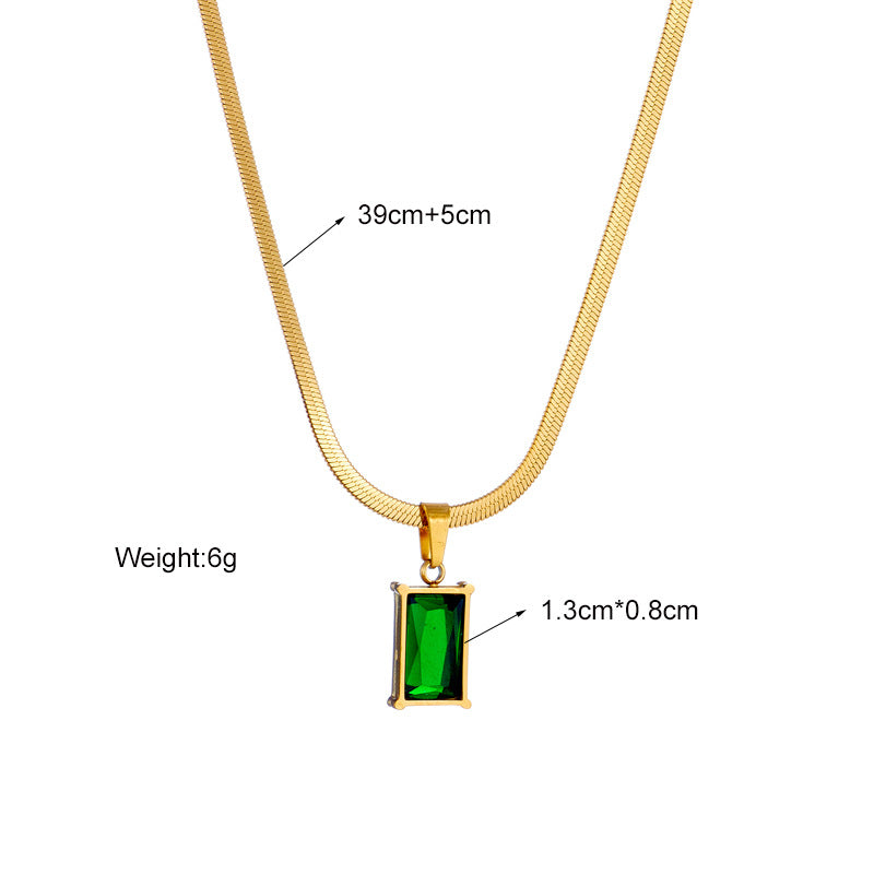 Women Square Chain Titanium Steel Electroplating Jewelry Sets