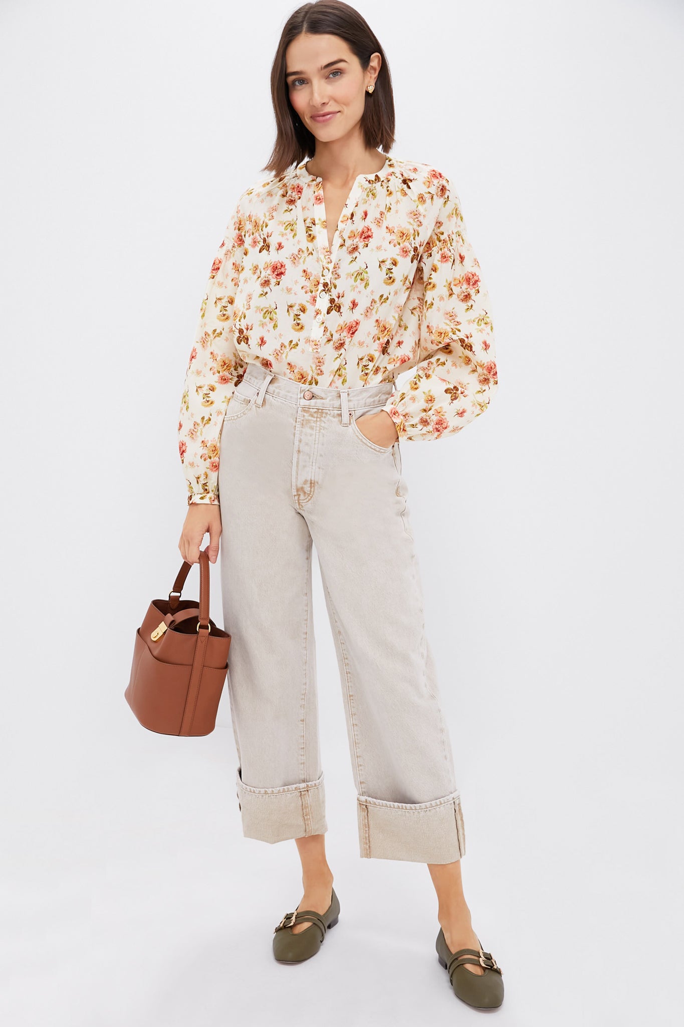 Oat Ryder High Rise Cuffed Straight