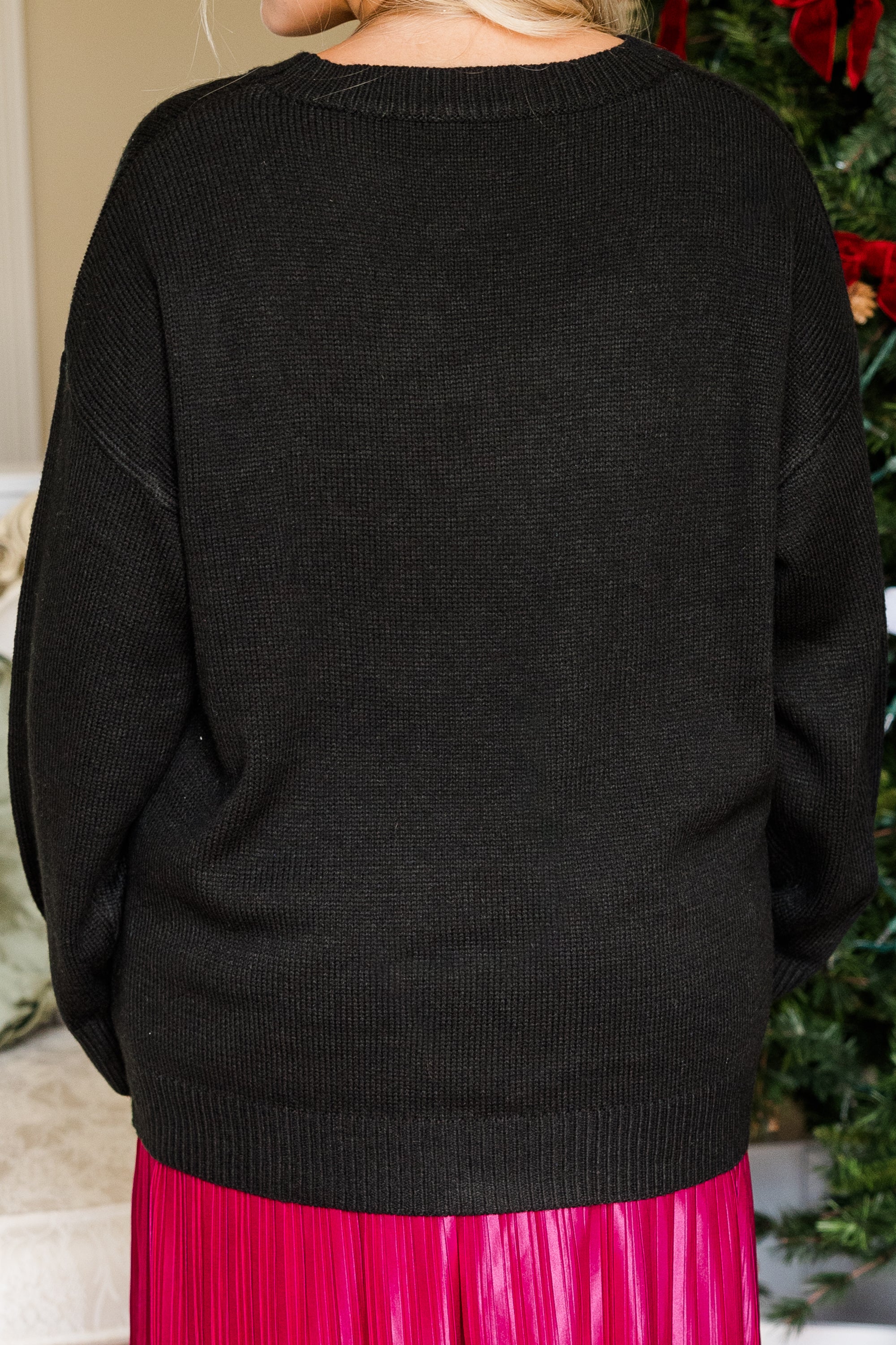 Holly Jolly All The Way Sweater. Black