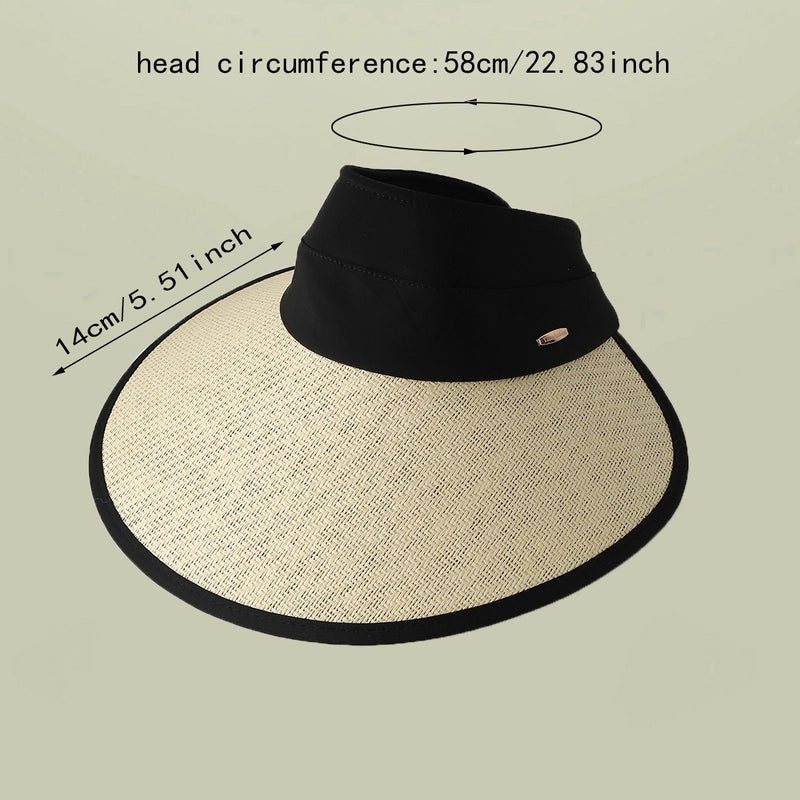 Women's Casual Minimalist Color Block Big Eaves Sun Hat