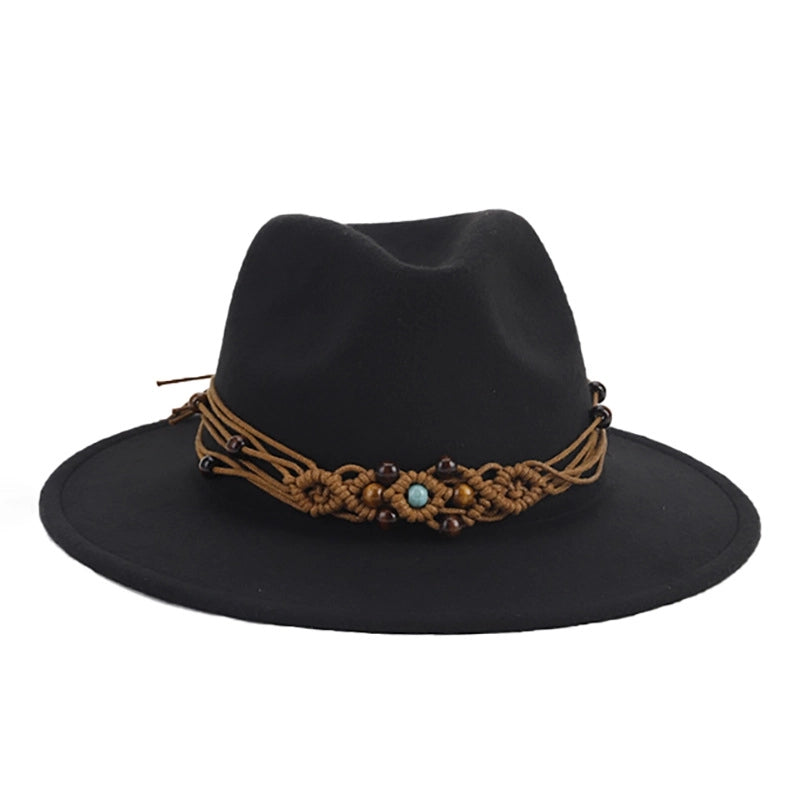 New Black Hat Panama Hat Western Denim Jazz Hat Vintage Felt Hat