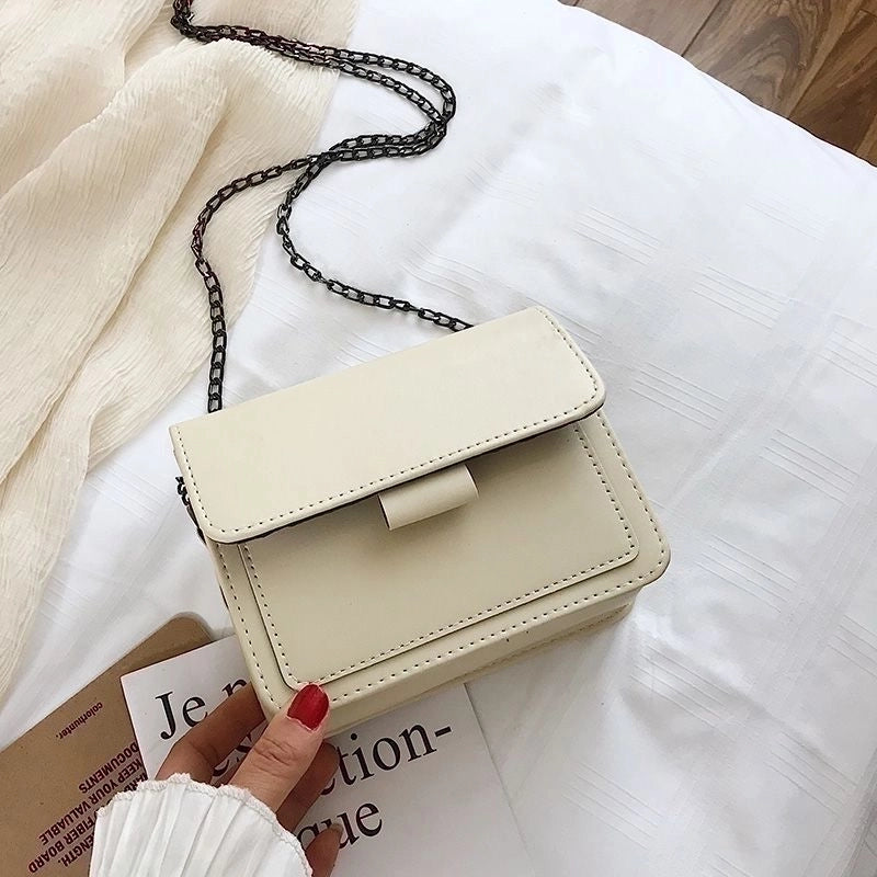 Small Pu Leather Vintage Style Square Bag