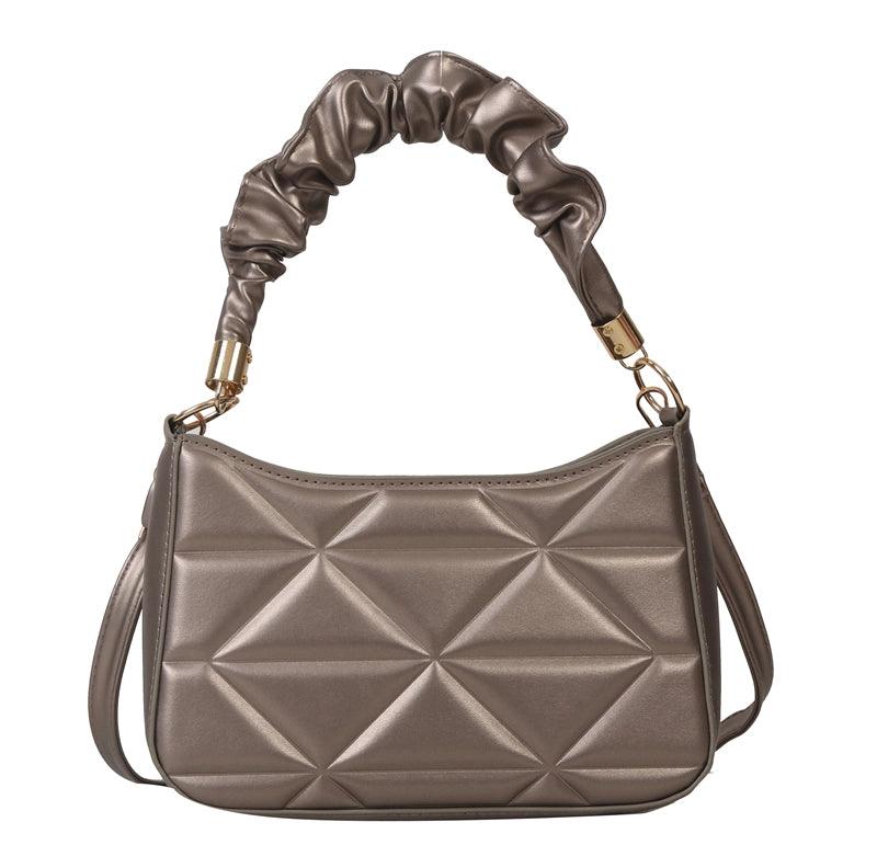 Women's Pu Leather Solid Color Cute Pillow Shape Zipper Shoulder Bag Crossbody Bag