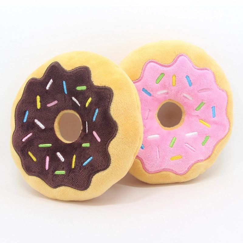 Cute BB Name Acoustic Generator PP Cotton Christmas Donuts Pet Toys