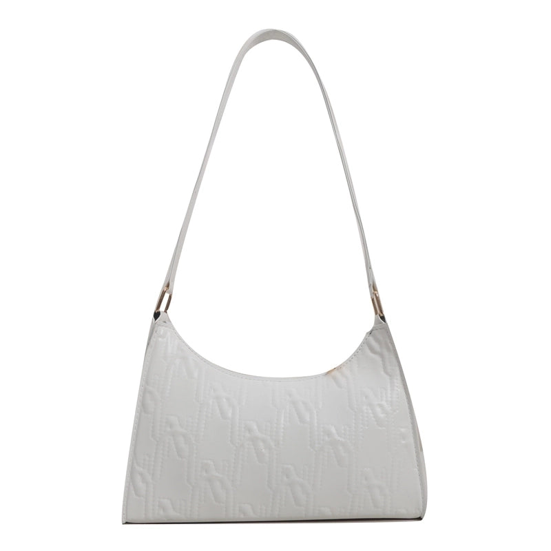 Women's Pu Leather Solid Color Classic Style Square Zipper Underarm Bag