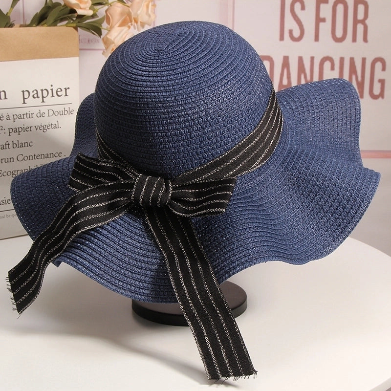 Women's Elegant Minimalist Color Block Wide Eaves Sun Hat