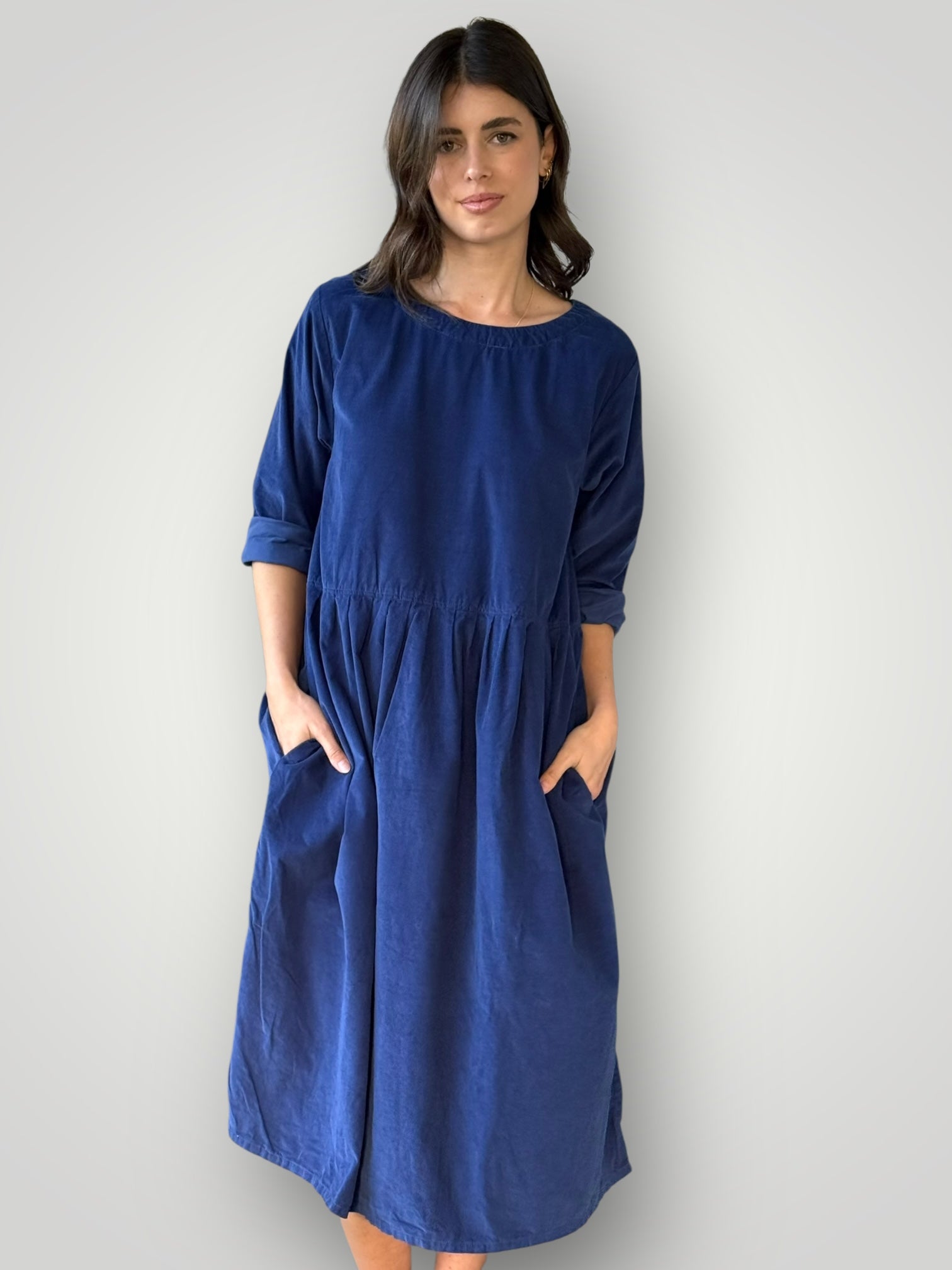 april dress - blue dusk cord