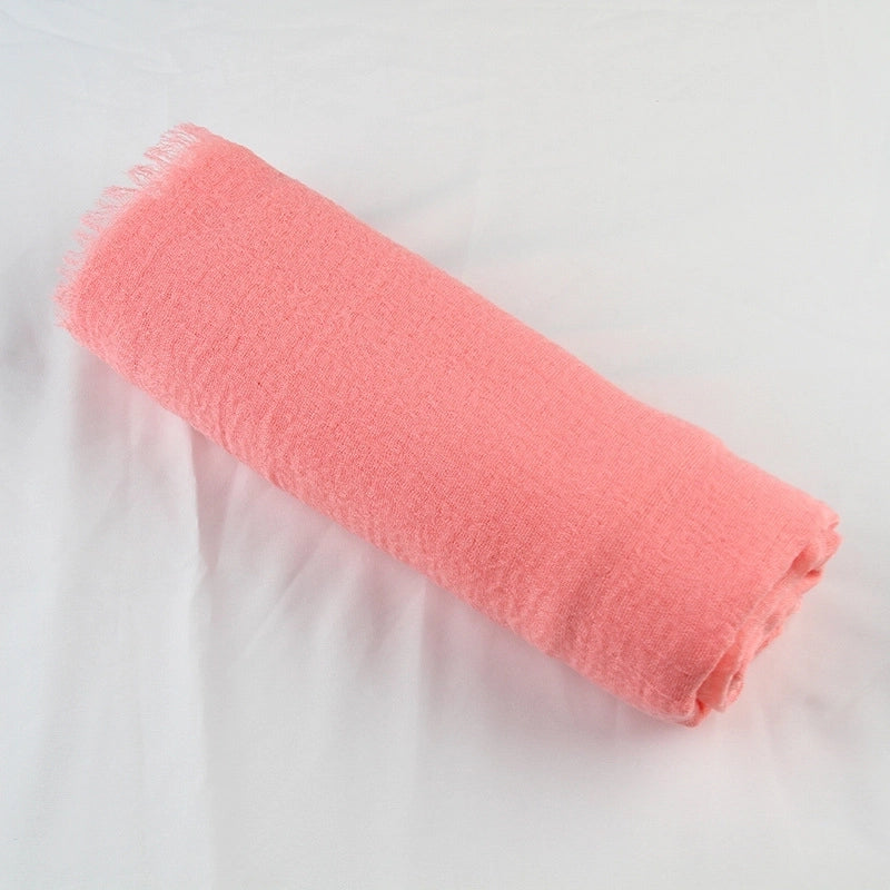 Women's Elegant Lady Minimalist Solid Color Cotton And Linen Scarf