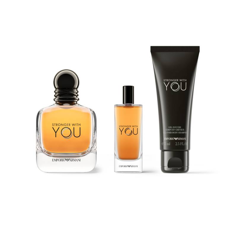 Set Perfume Hombre Stronger With You EDT 100ml + 15ml + Gel de Ducha 75ml Giorgio Armani