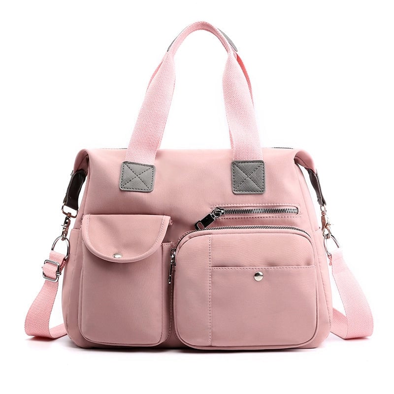Women's Medium All Seasons Nylon Solid Color Basic Classic Style Square Zipper Shoulder Bag Handbag