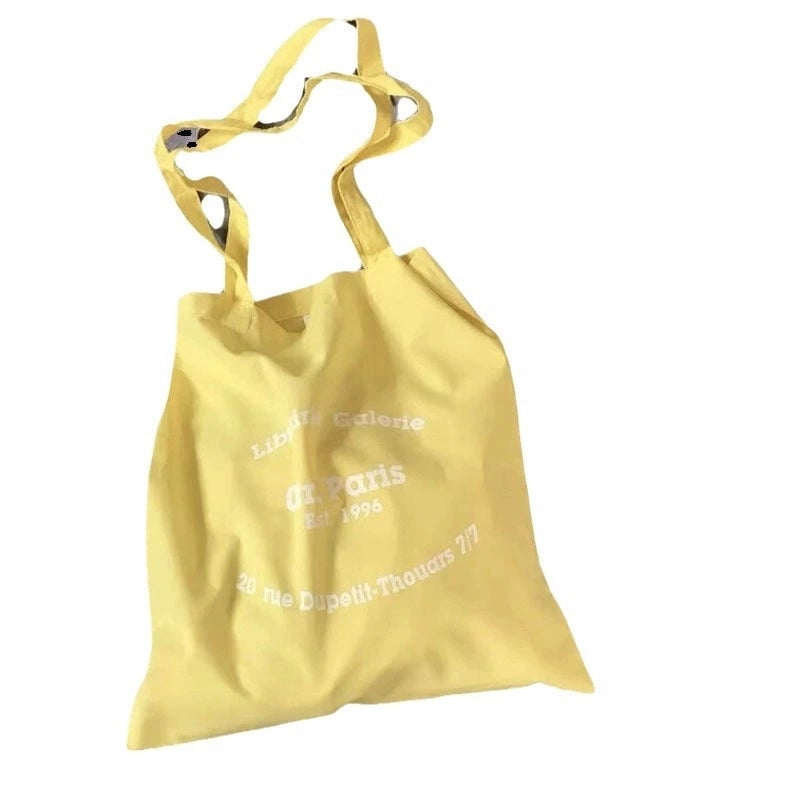 Simple Letter Shoulder Bag Student Schoolbag Commuter Canvas Bags
