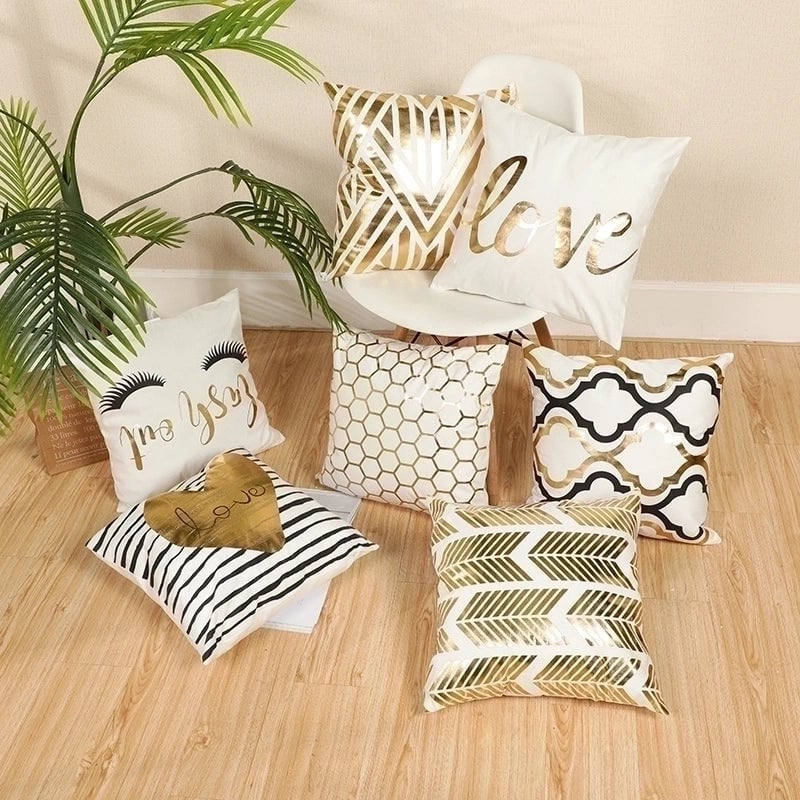 Classical Letter Short Plush Pillow Cases