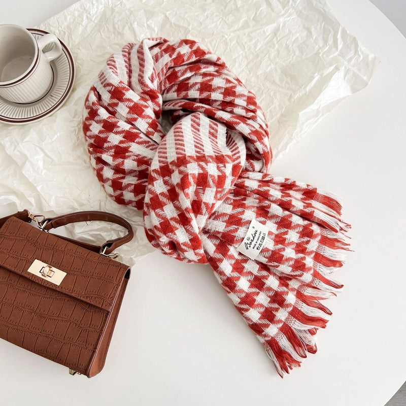 Women's Minimalist Classic Style Color Block Acrylic Polyester Scarf