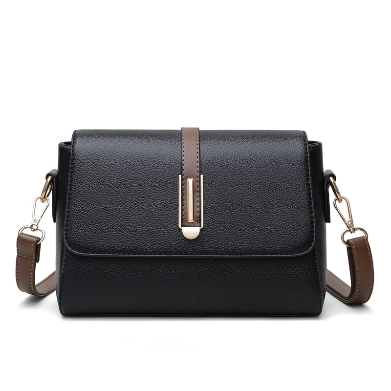 Small Square Bag Women's New Fashion Soft Leather Women's Shoulder Crossbody Bag Solid Color High-end Texture Middle-aged Mother Bag