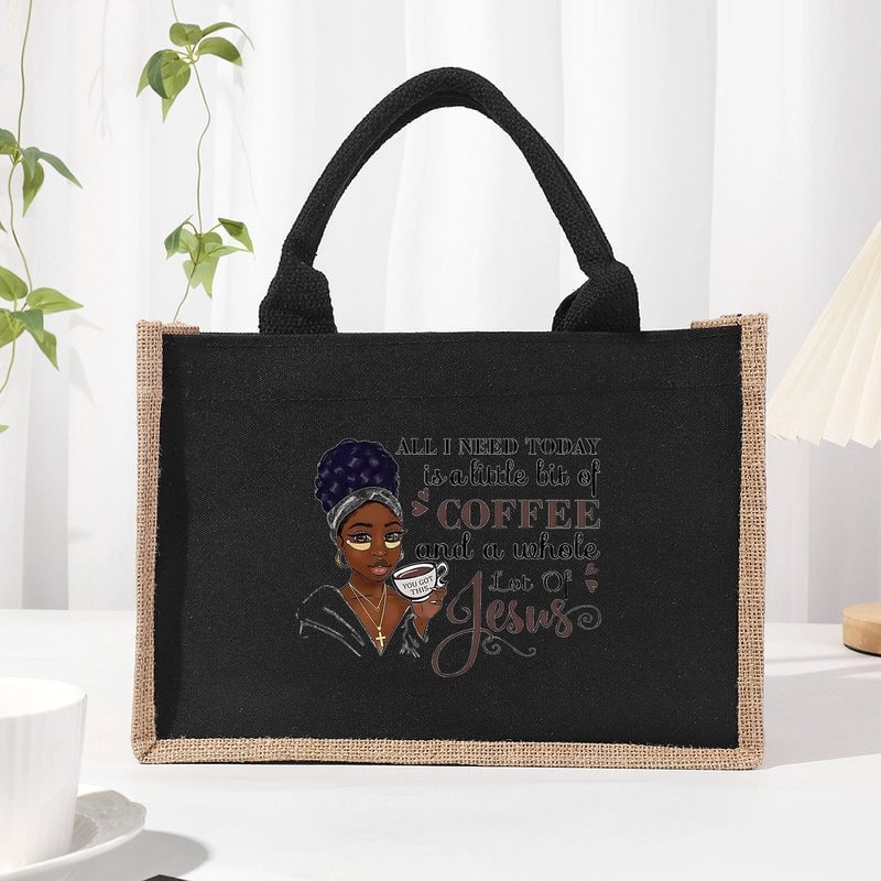 Women's Medium Canvas Letter Basic Classic Style Open Shopping Bags