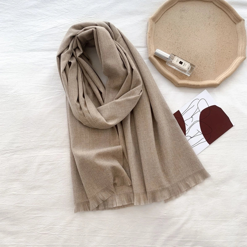Women's Minimalist Solid Color Imitation Cashmere Scarf