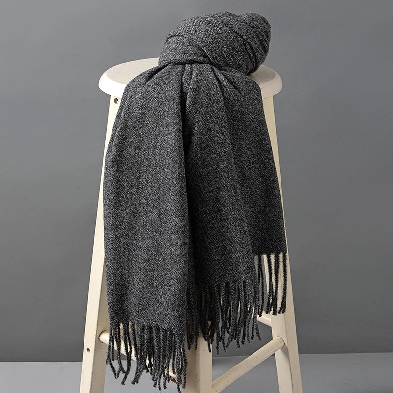 Unisex Minimalist Solid Color Polyester Scarf