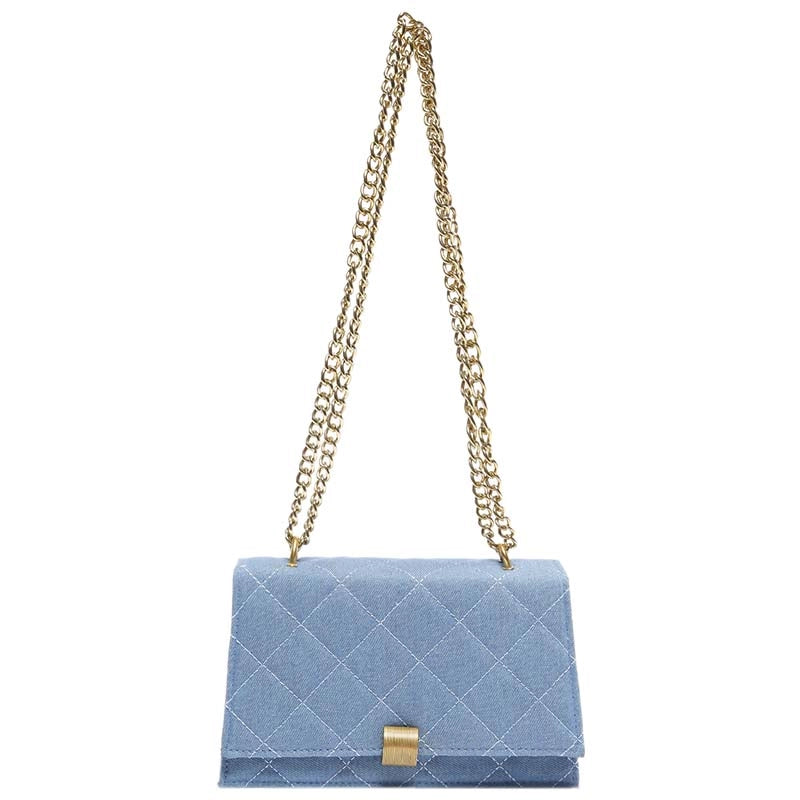 Women's Pu Leather Solid Color Lingge Streetwear Square Lock Clasp Shoulder Bag Crossbody Bag
