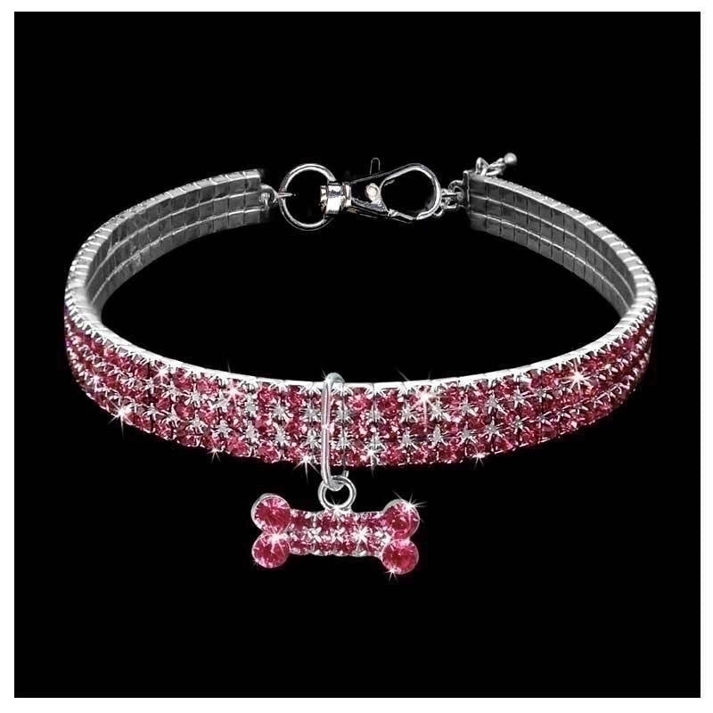 New Rhinestone Inlaid Neckband Necklace Exquisite Crystal Collar Pet Supplies Crystal Ornament In Stock