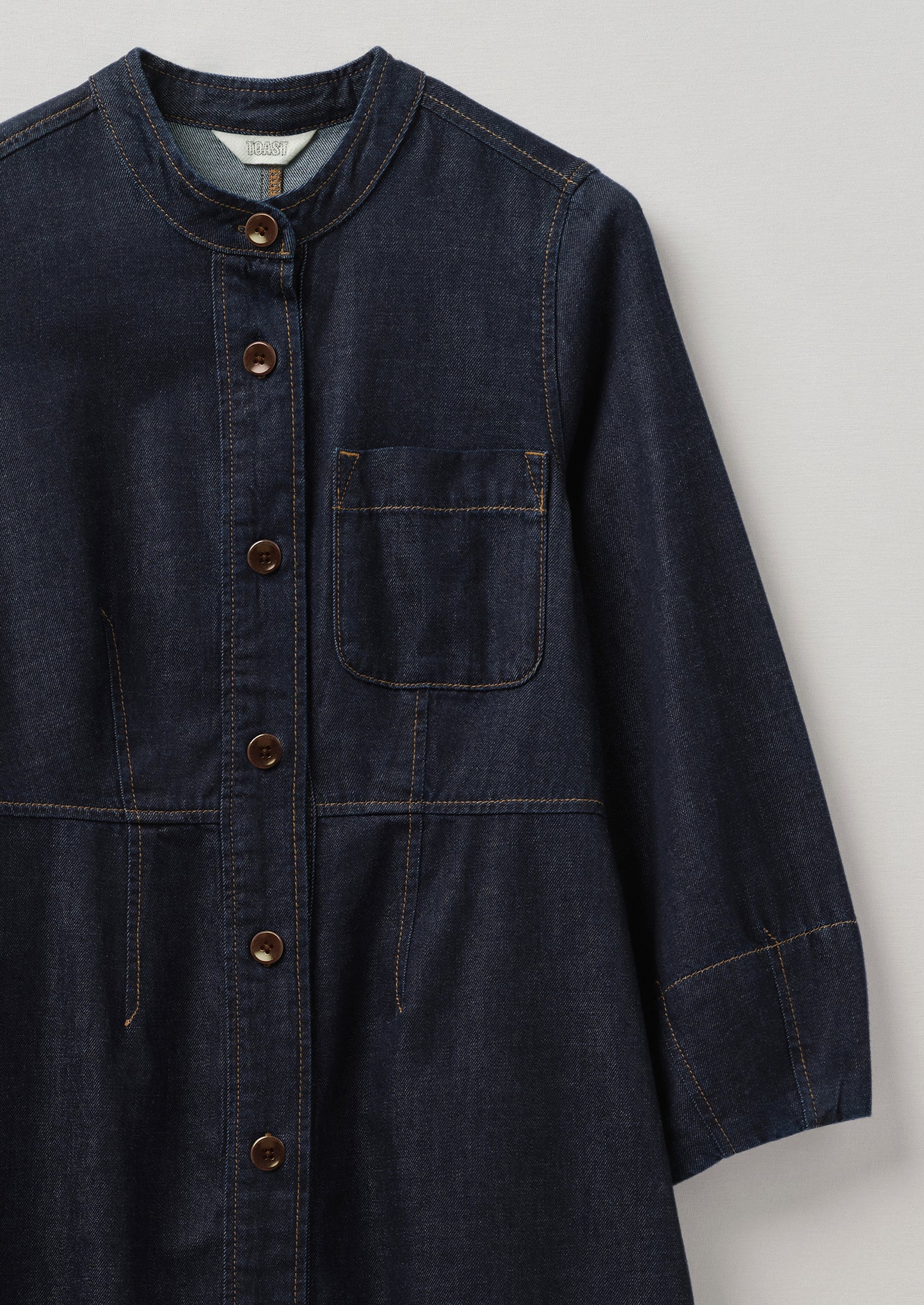 Indigo Denim Neat Shirt Dress | Indigo