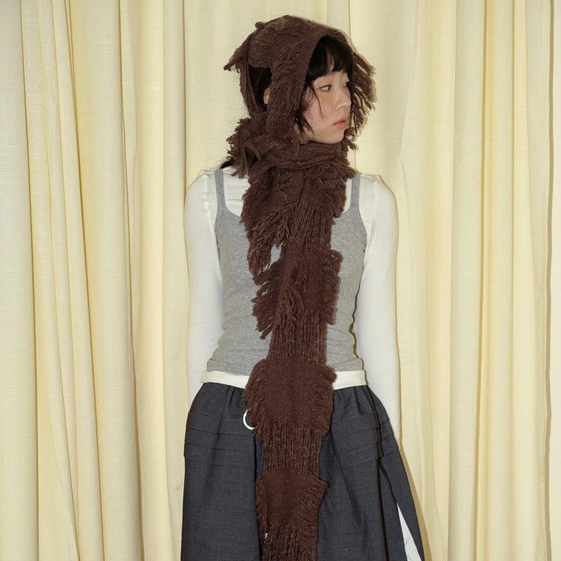 Women's Elegant Minimalist Solid Color Polyester Wol Tassel Scarf