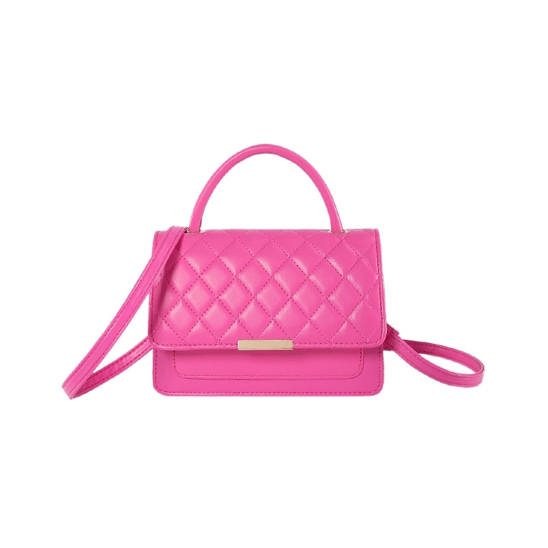 Women's Pu Leather Solid Color Classic Style Square Flip Cover Shoulder Bag