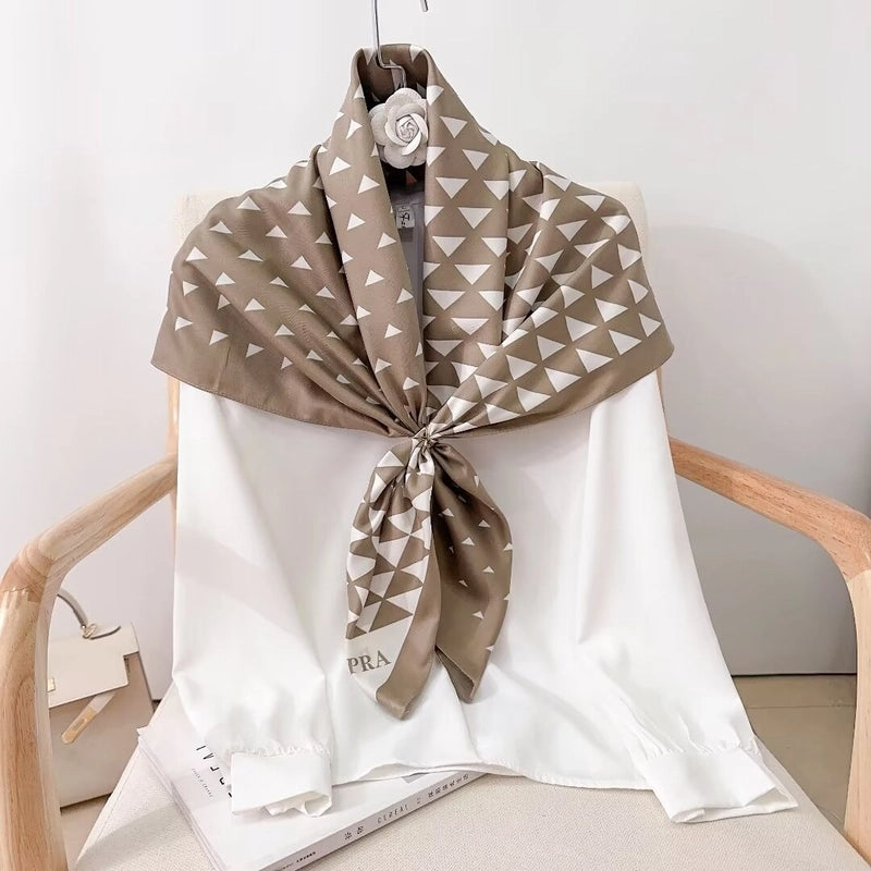 Women's Vintage Style Streetwear Printing Polyester Silk Scarf