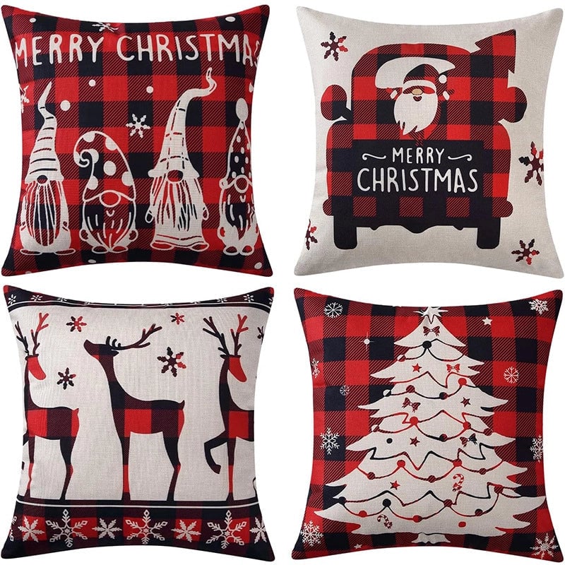 Christmas Casual Glam Christmas Tree Cotton And Linen Pillow Cases Couch & Sofa Decor