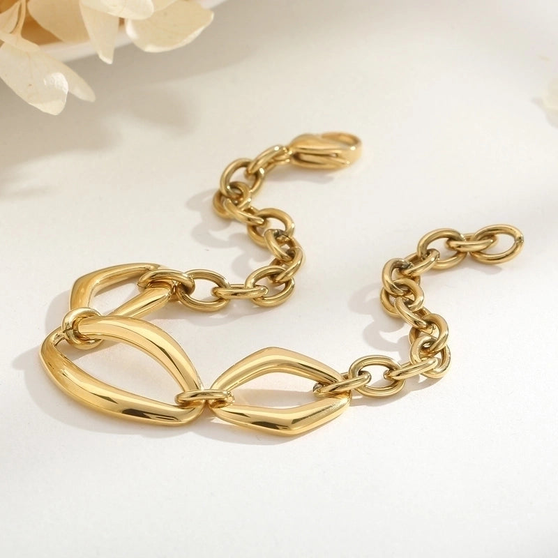 Rock Geometric Titanium Steel 18K Gold Plated Bracelets In Bulk