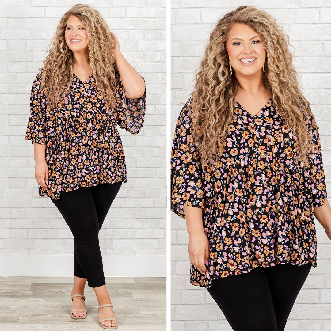 Dazzling Haze Top. Black Multi