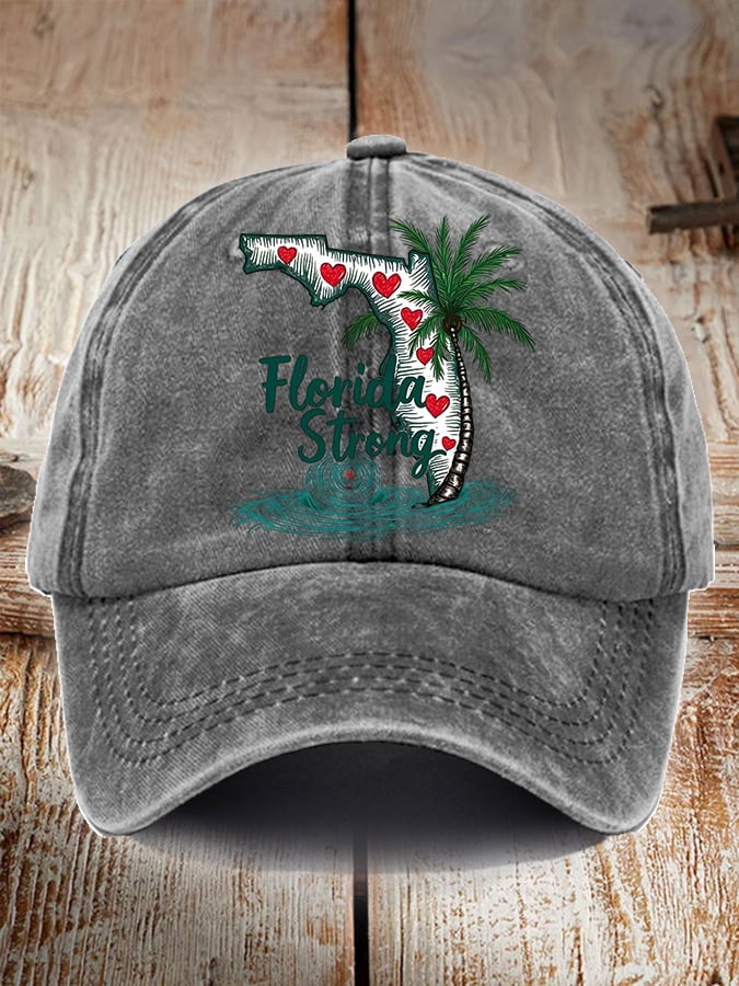 Unisex Distressed Washed Cotton Florida Strong Hot Spot Hat