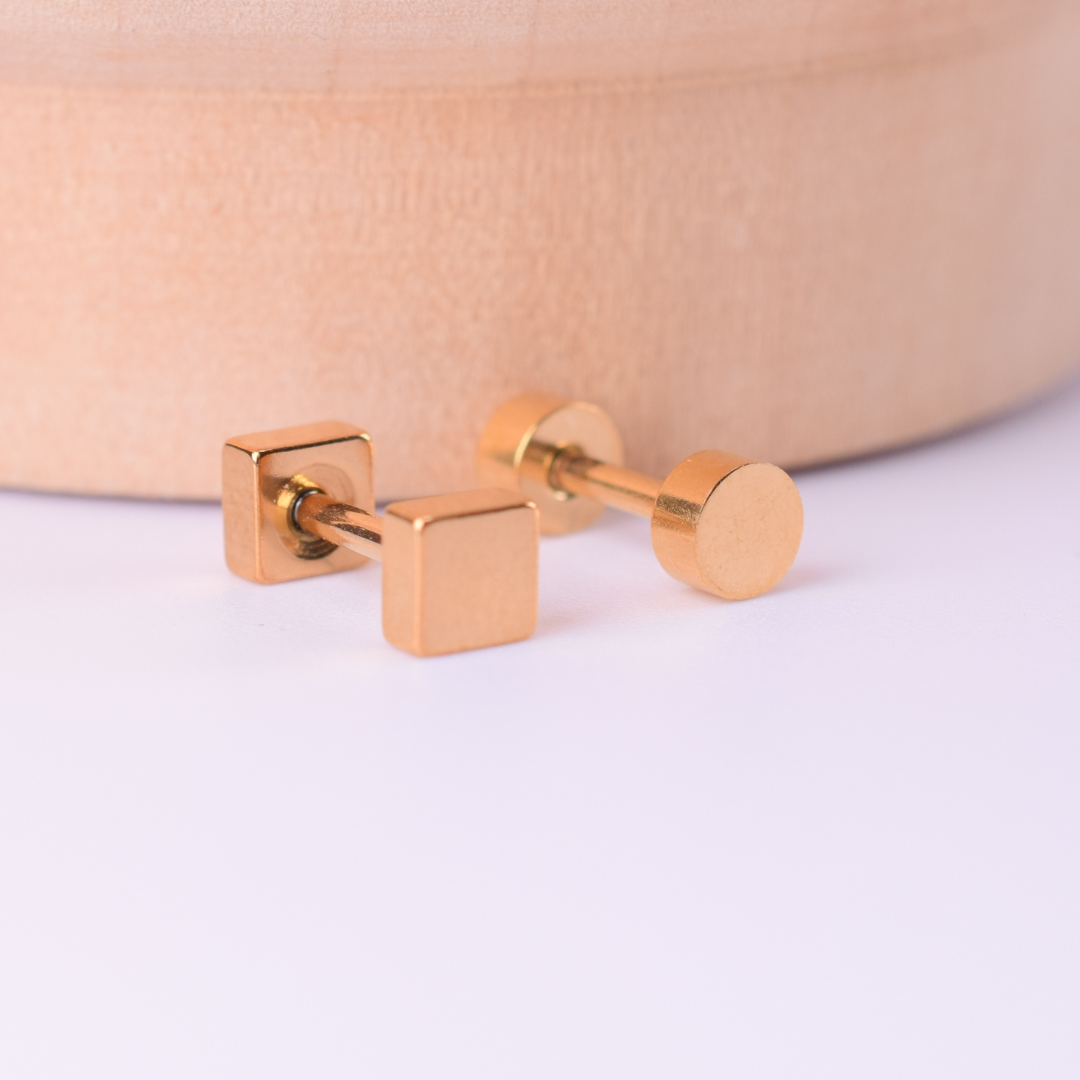 4mm Double studs - Gold