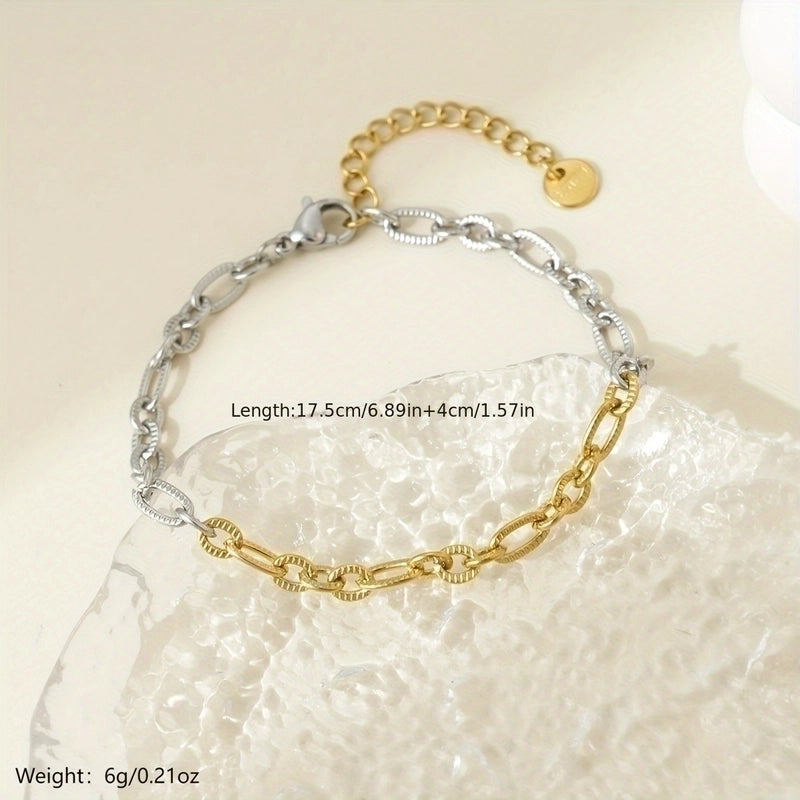 Hip-Hop Minimalist Commute Geometric 304 Stainless Steel 14K Gold Plated Bracelets In Bulk