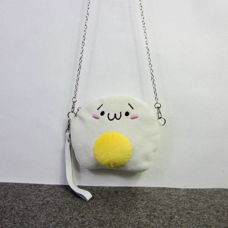 Women'S Mini Plush Fruit Bread Fashion Zipper Crossbody Bag