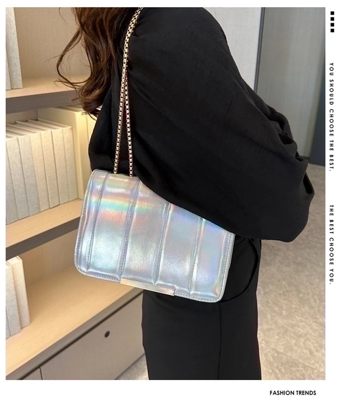 Women's Pu Leather Solid Color Vintage Style Streetwear Square Flip Cover Shoulder Bag