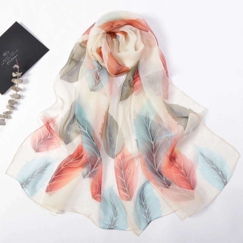 Women's Elegant Color Block Georgette Printing Silk Scarf