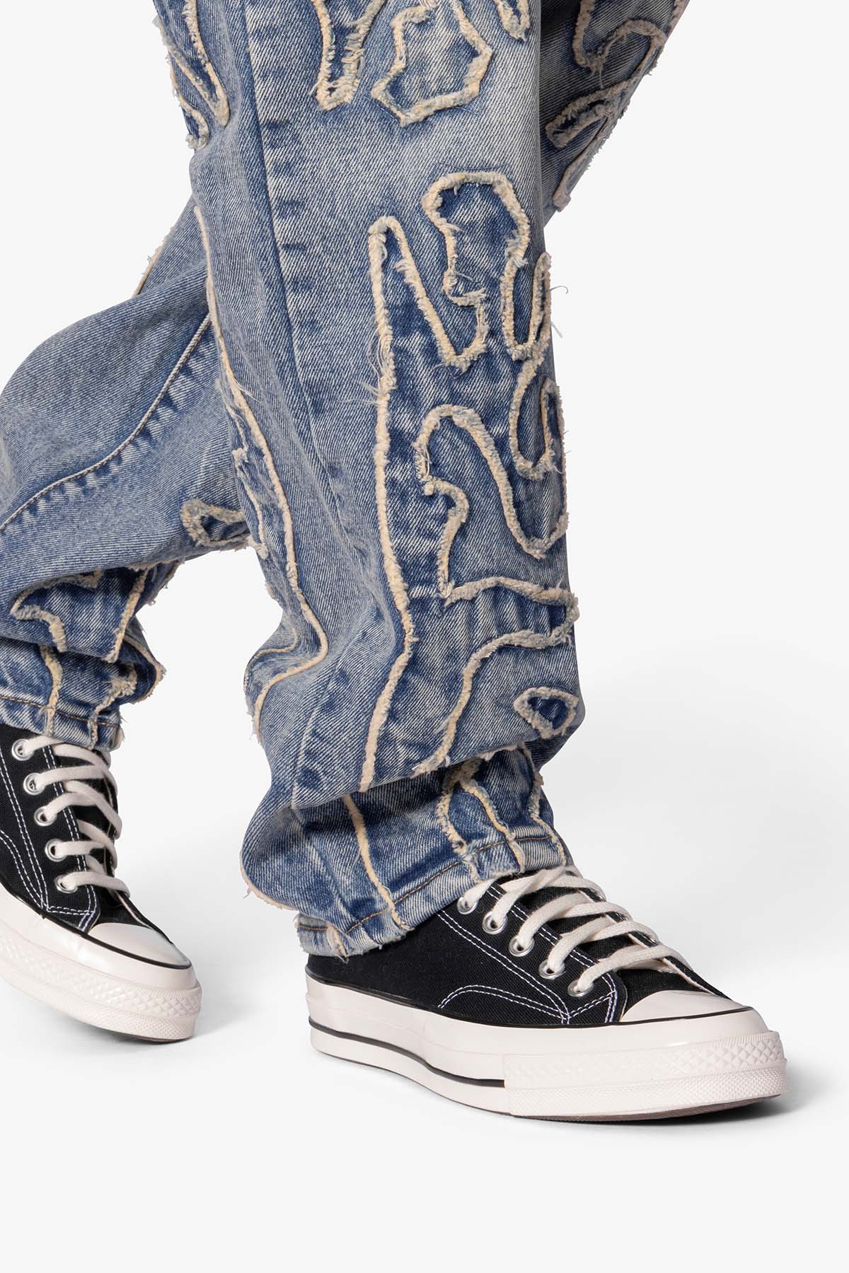V691 Western Baggy Denim - Blue