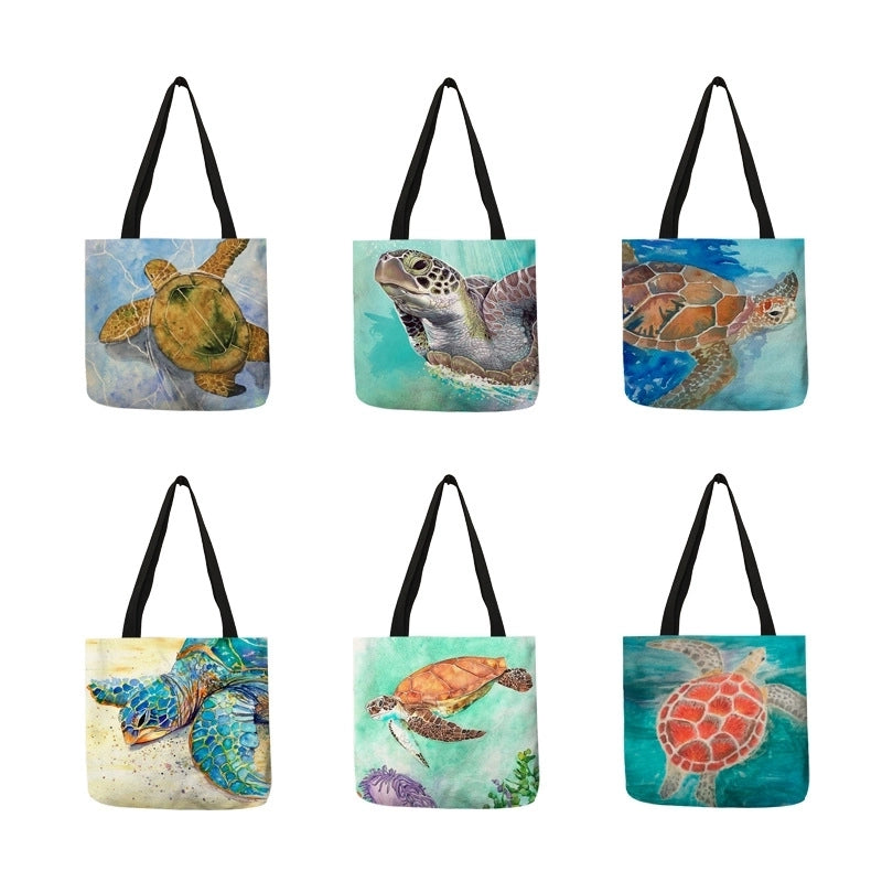 Women's Medium Polyester Animal Vacation Beach Square Open Tote Bag