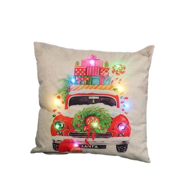 LED LIGHT CHRISTMAS CARTOON PILLOW CASE