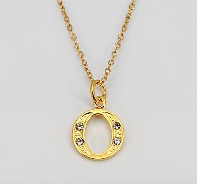 Minimalist Letter 304 Stainless Steel Rhinestones Inlay Stainless Steel Necklaces
