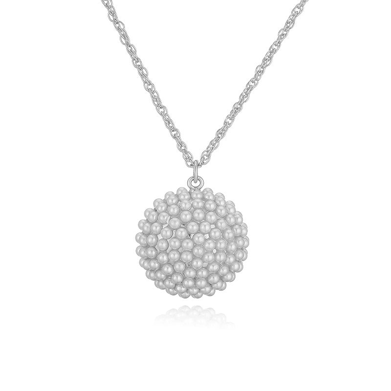 Copper 18K Gold Plated Plating Inlay Pentagram Water Droplets Heart Shape Artificial Pearls Pendant Necklace