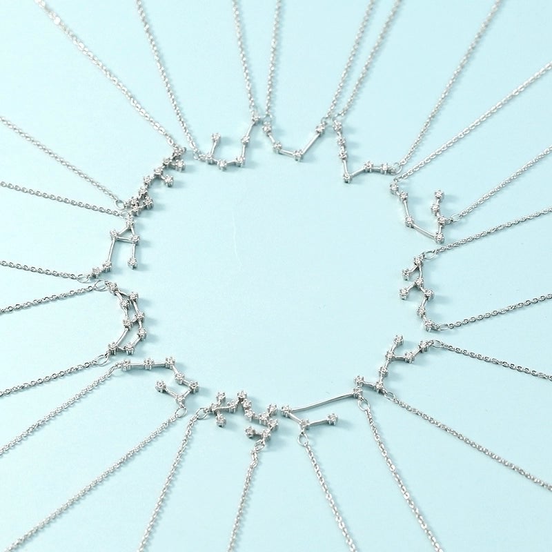 Minimalist Constellation Copper Plating Inlay Zircon Necklace